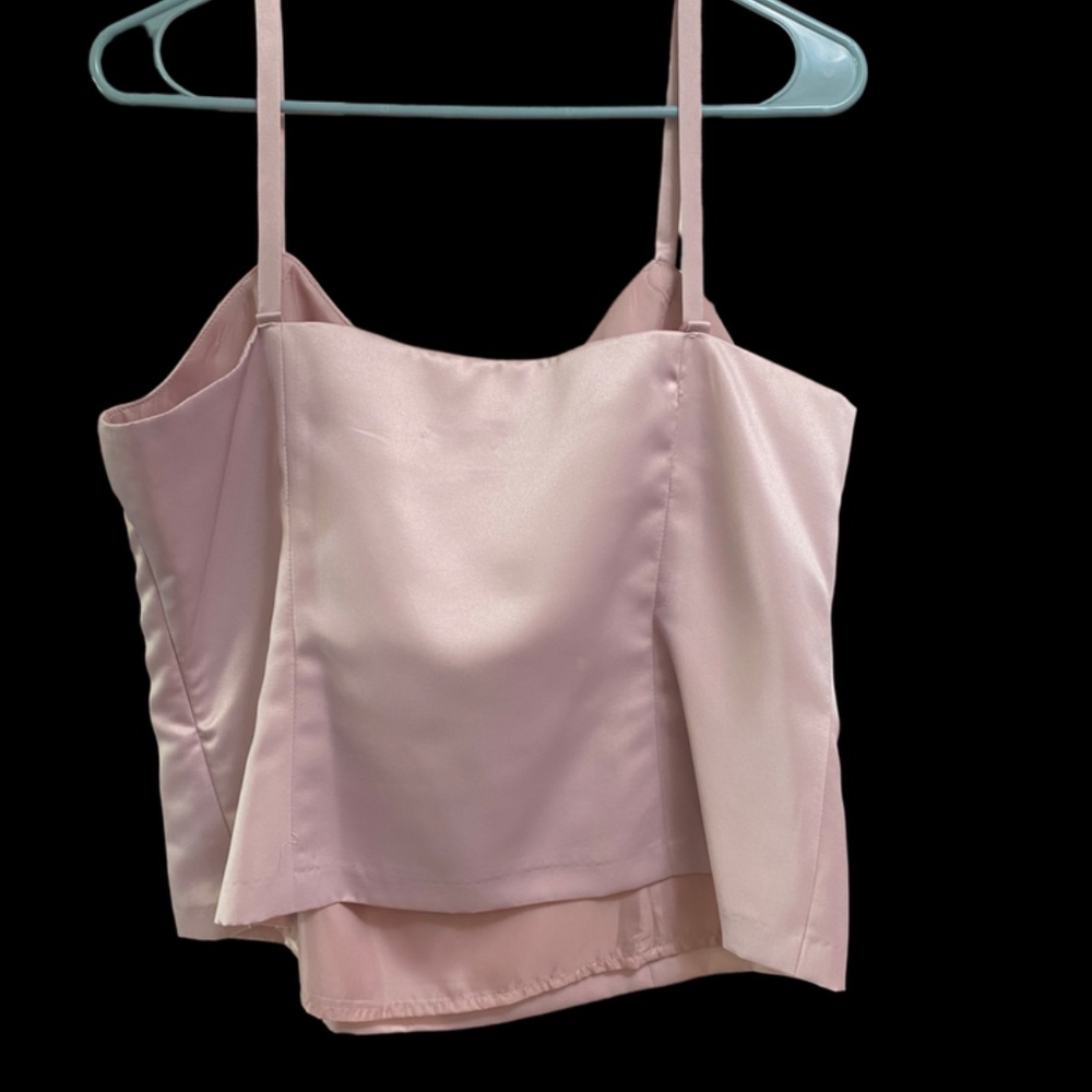 R&M Richards Purple Lavender Mauve Satin Camisole Tank Lined Size 16 Side Zip - Picture 2 of 3